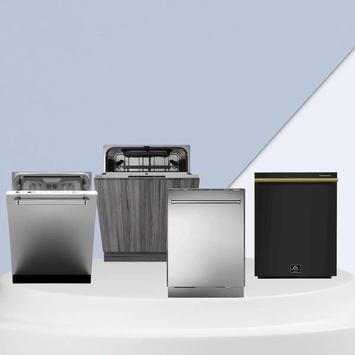 24 inch dishwashers collection featuring stainless steel, panel-ready, and black models with modern kitchen appliance design