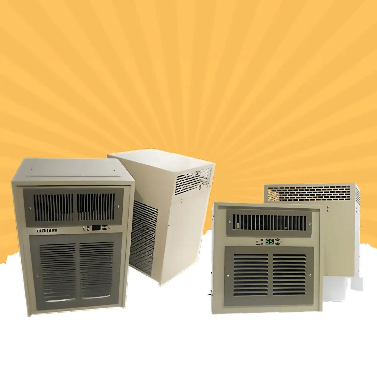 Breezaire ductless split system wine cellar cooling units with evaporator and condenser components for precise wine storage temperature control