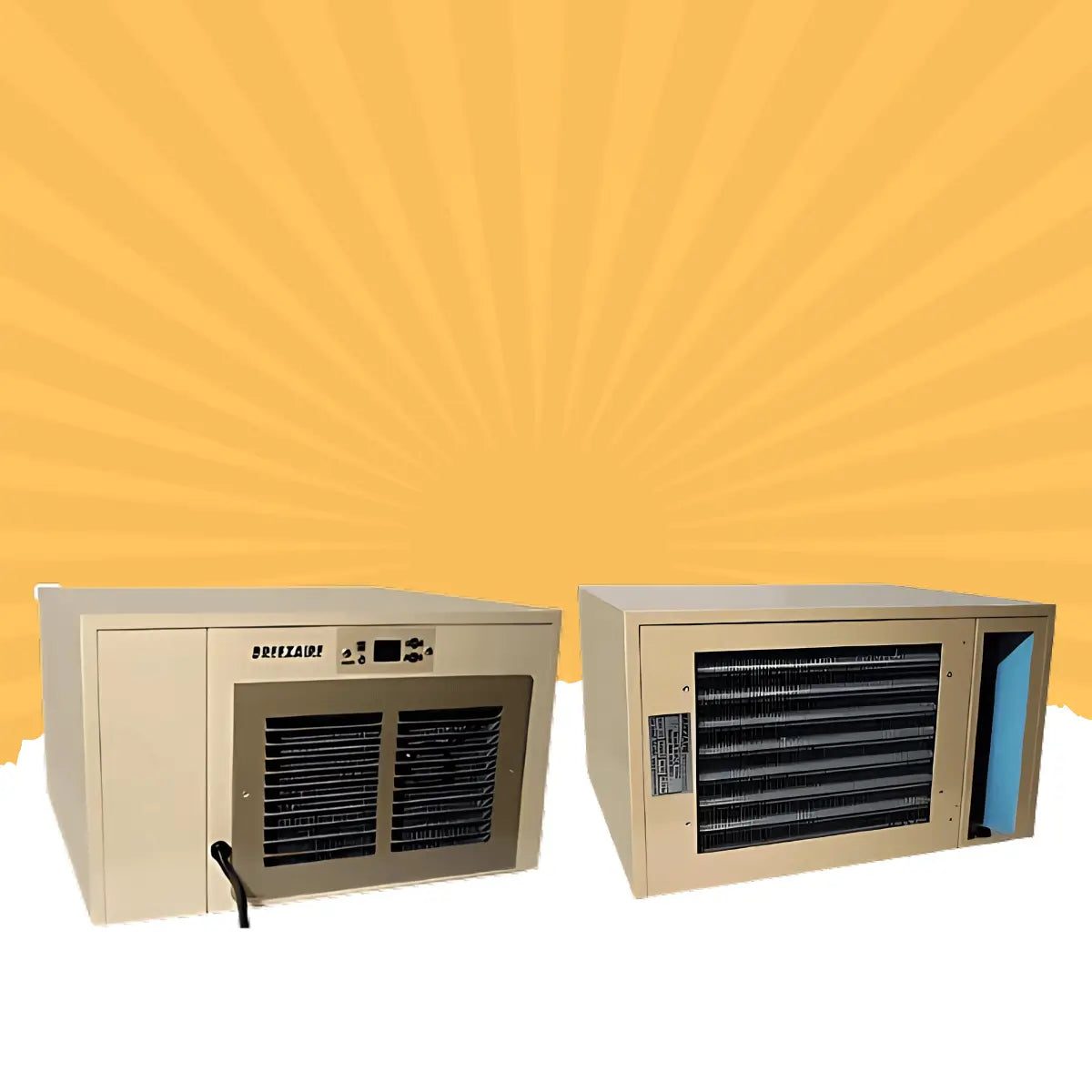 Breezaire WKCE Series wine cooling units collection featuring through-the-wall wine cellar cooling systems with digital controls and condenser ventilation