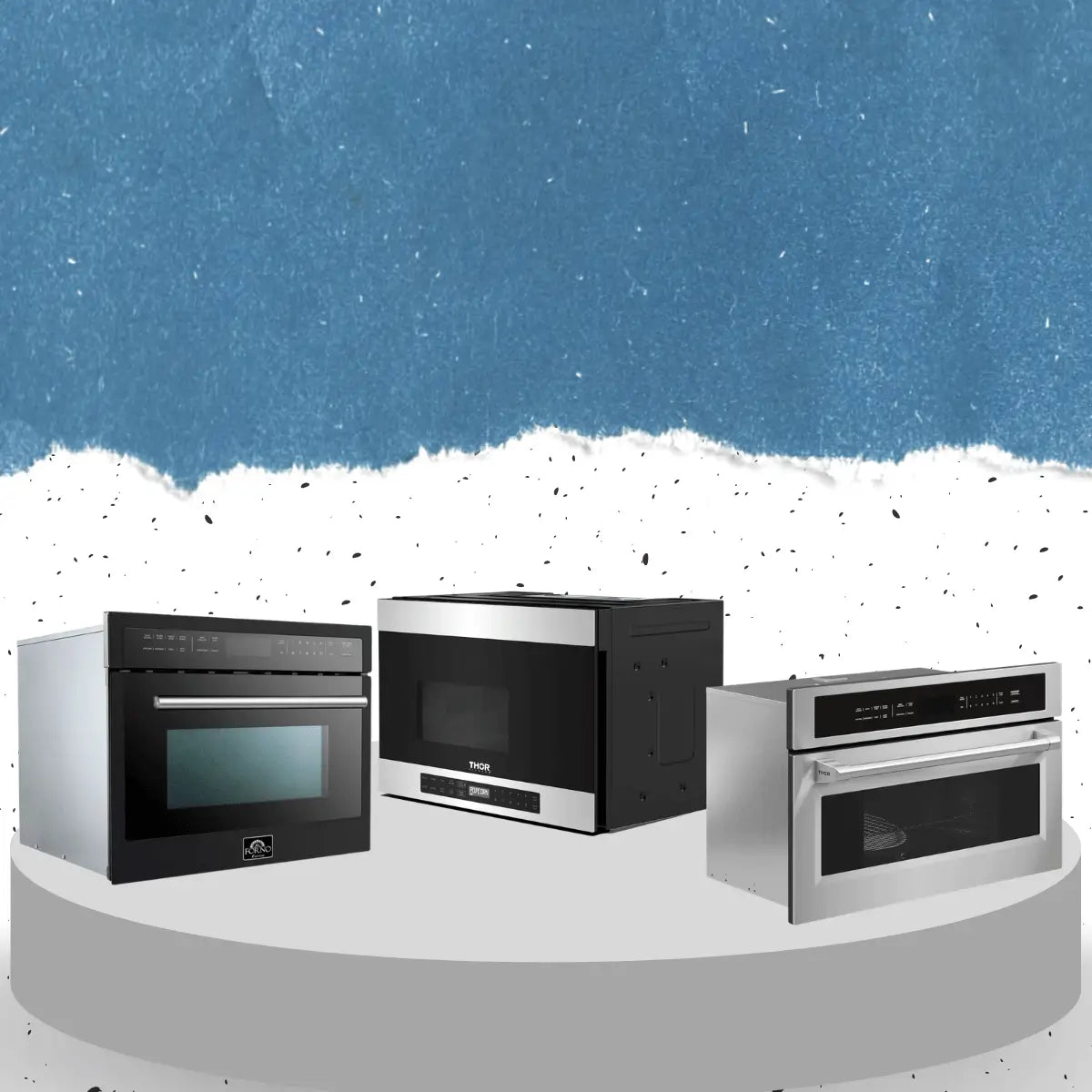 Built-in microwaves collection featuring stainless steel and black integrated microwave ovens with digital controls for modern kitchen design.
