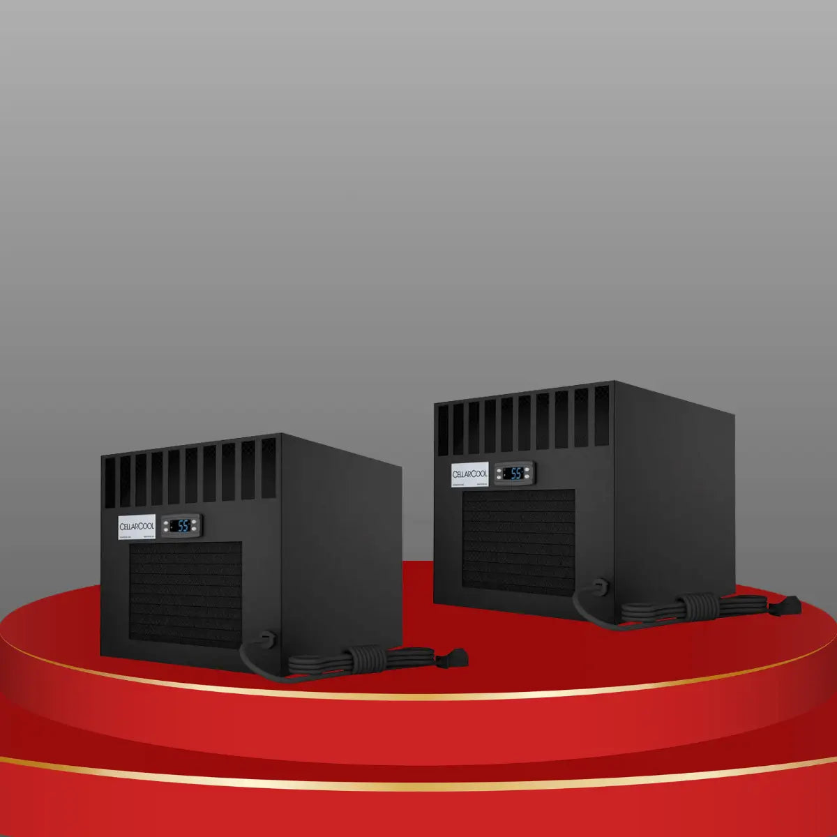 Cellarcool 1000 to 1999 cu ft wine cooling units collection with black systems, digital display, and front ventilation grille
