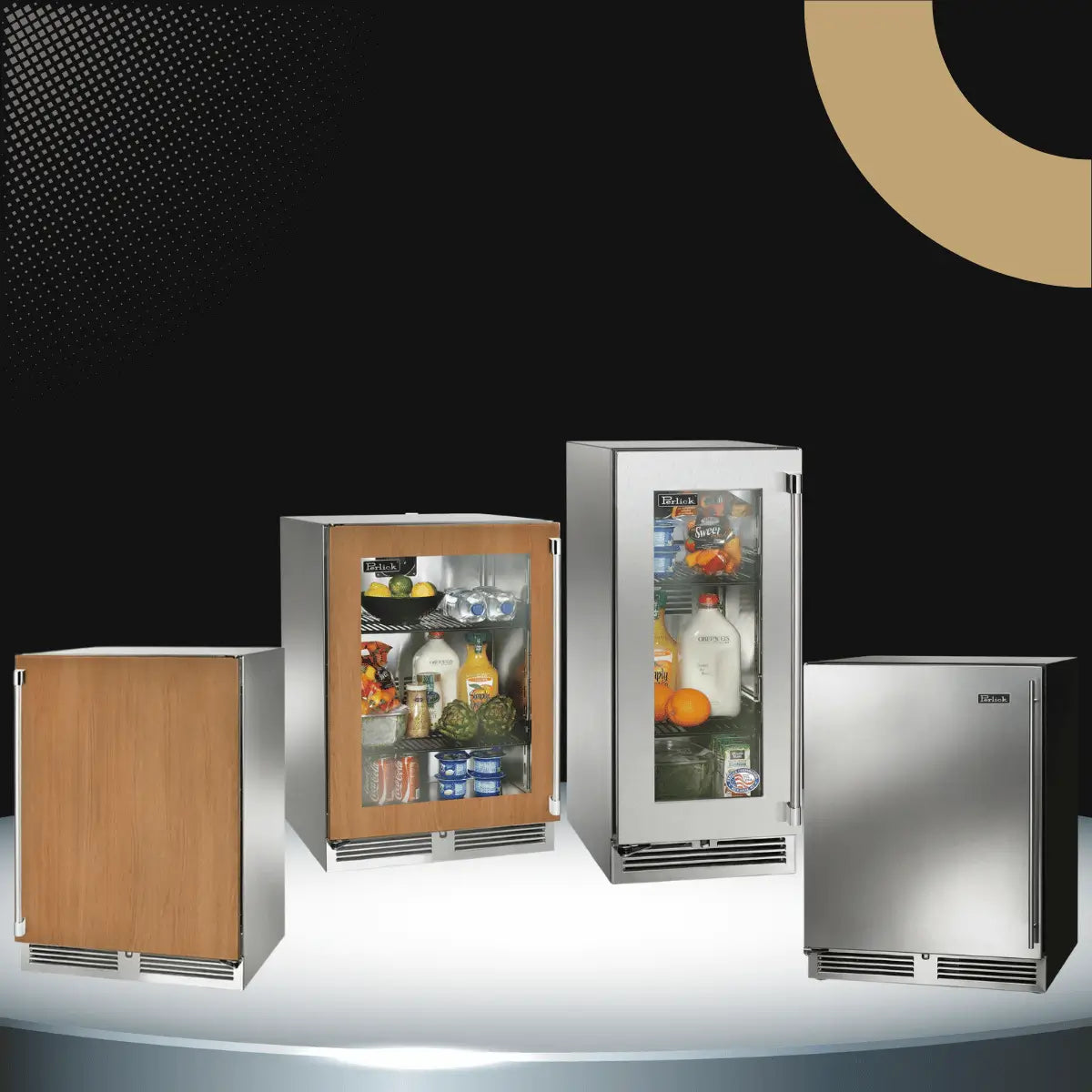 Compact refrigerators collection featuring small stainless steel and glass door mini fridges for apartments, offices, and beverage storage