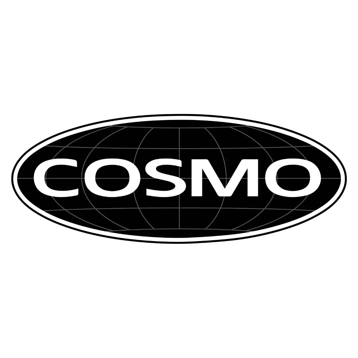 COSMO logo in black oval with white lettering and globe grid design representing modern kitchen appliance brand