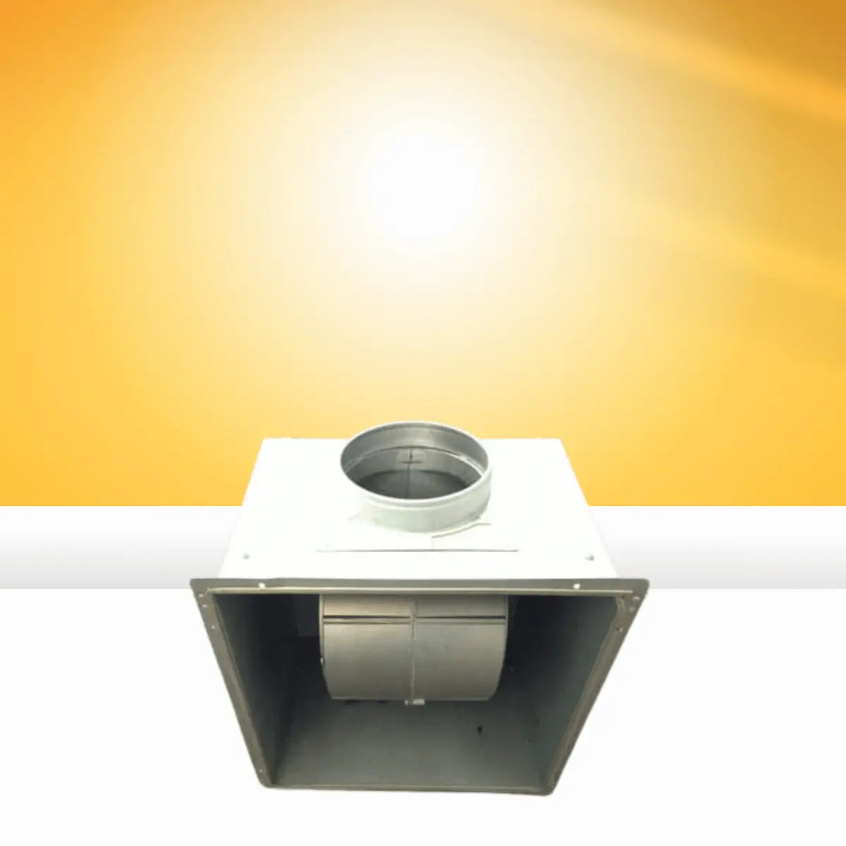 FABER range hood accessory inline blower with metal housing and circular duct connection for kitchen ventilation systems