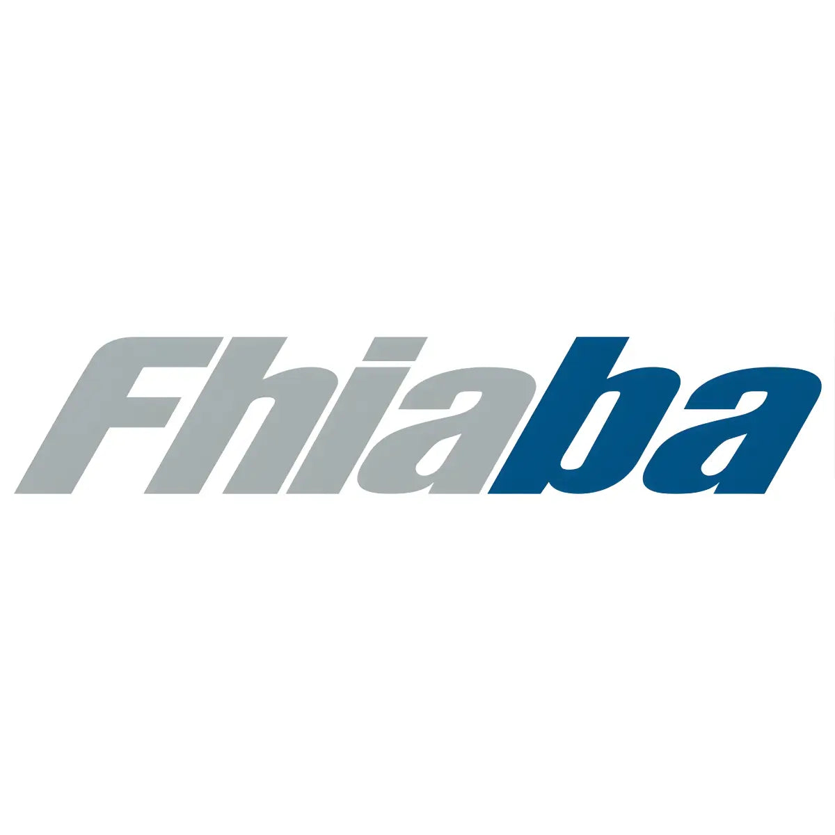 Fhiaba logo in italicized light gray and blue text on a light gray background.