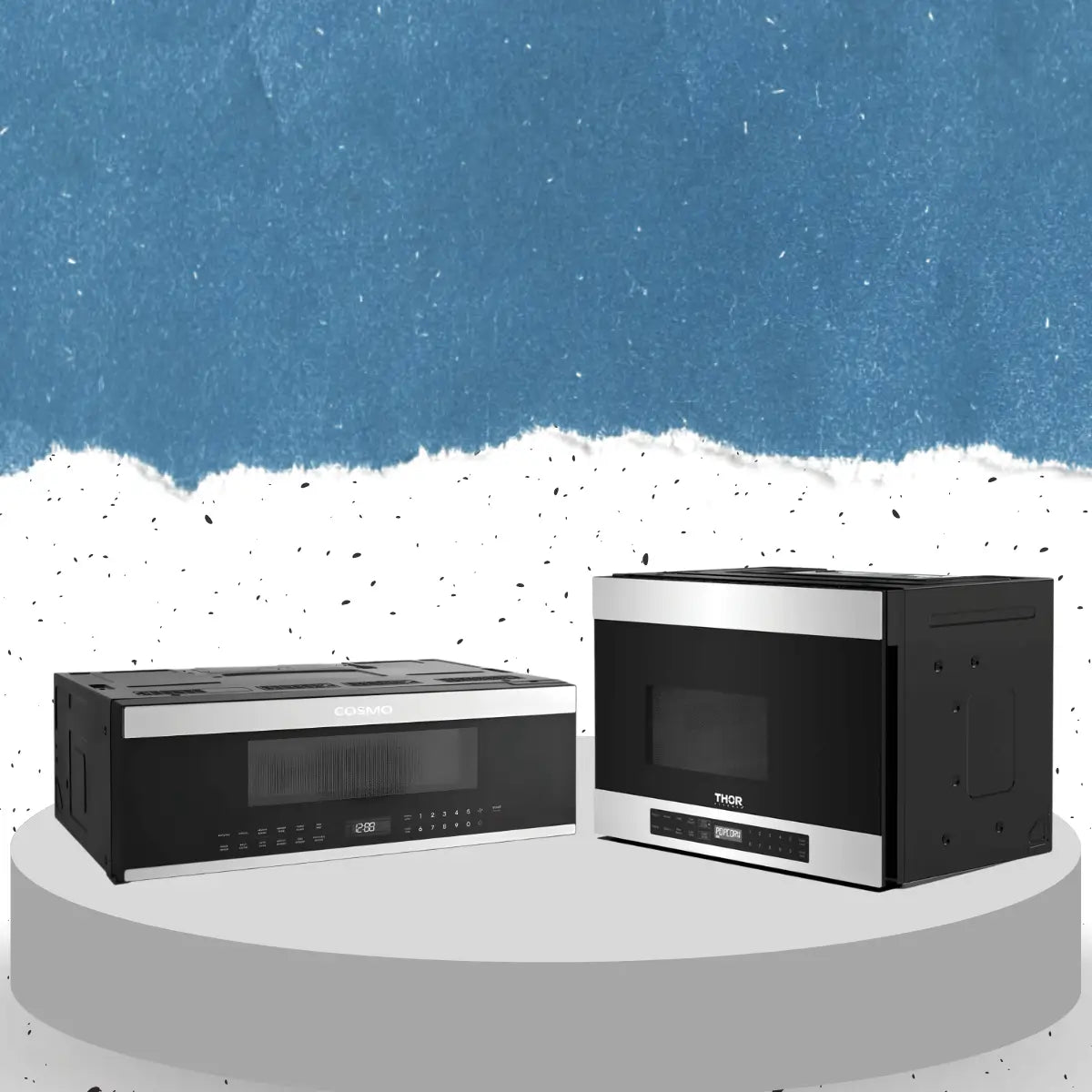 Over-the-range microwaves collection featuring low-profile built-in microwave ovens with stainless steel trim and digital controls for modern kitchens.
