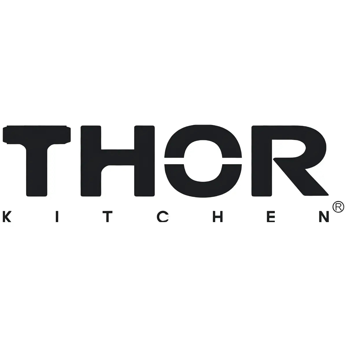 THOR Kitchen logo in bold black uppercase letters with stylized O and registered trademark symbol on a light gray background.