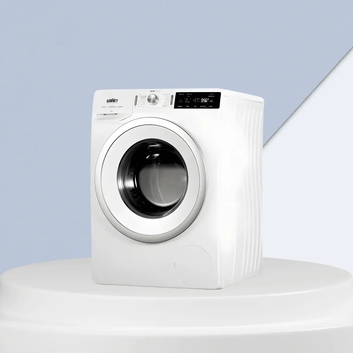 Washers collection featuring modern front-load washing machine with digital controls, large glass door, and compact design for efficient home laundry use.