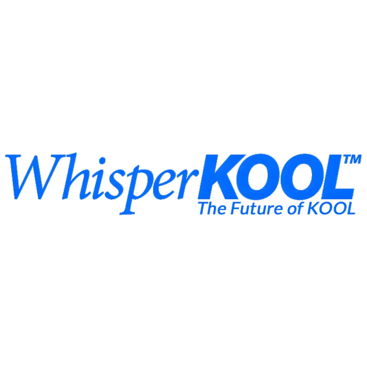 WhisperKOOL logo in blue gradient text with tagline “The Future of KOOL” on a light gray background.