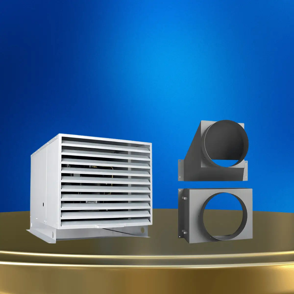 WhisperKOOL wine cellar cooling accessories collection featuring ventilation grille and duct adapter components for cooling system installation