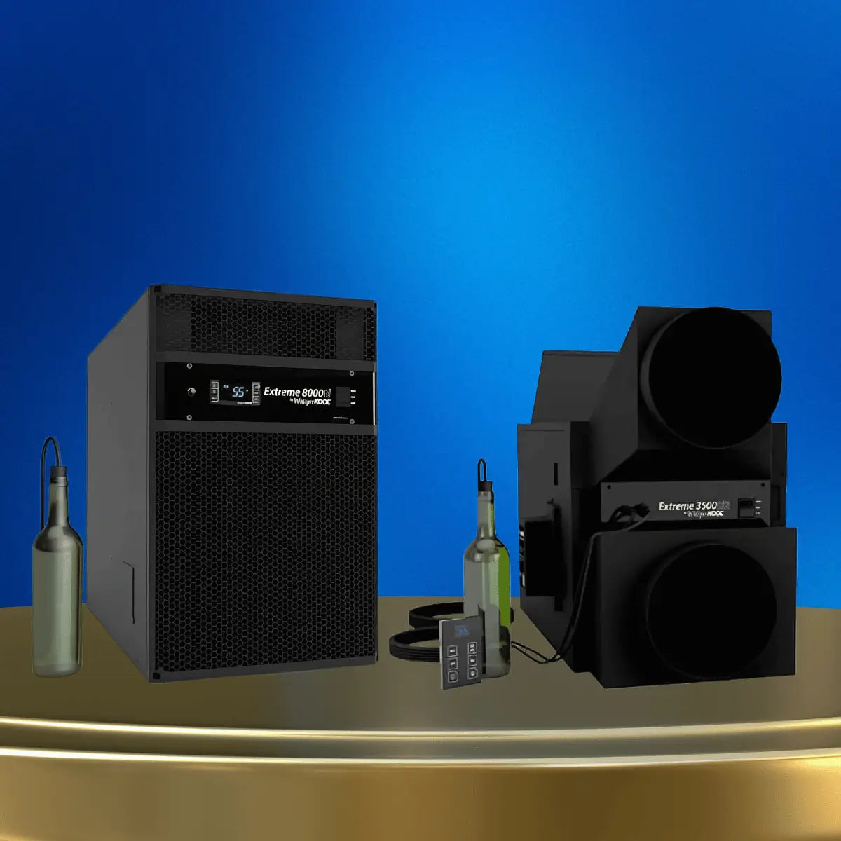 WhisperKOOL Extreme Series wine cooling systems collection featuring self-contained and ducted wine cellar cooling units