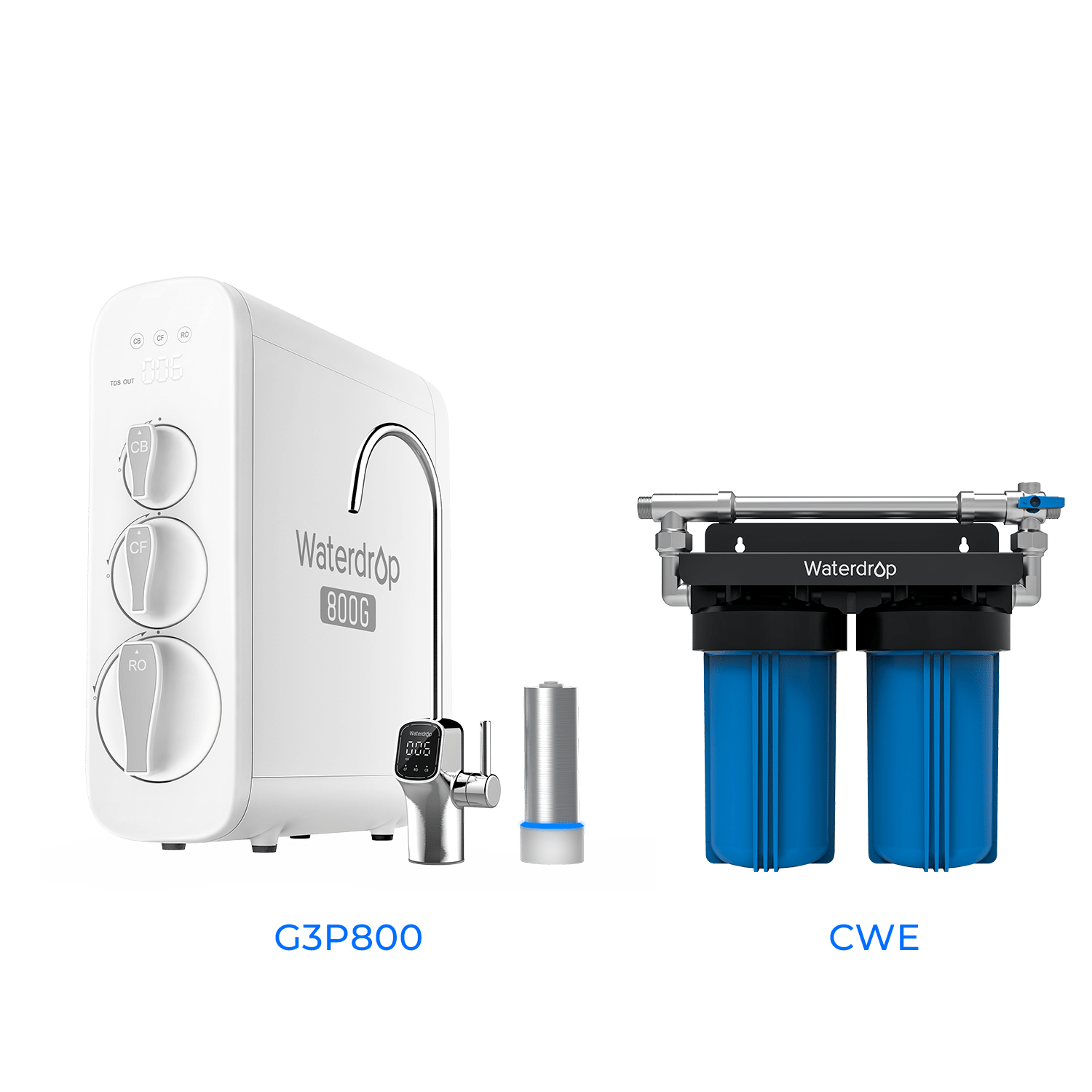 800 GPD Tankless RO System with UV Sterilizing Light - Waterdrop G3P800 Bundles Water Filters G3P800+CWE Luxury Appliances Direct