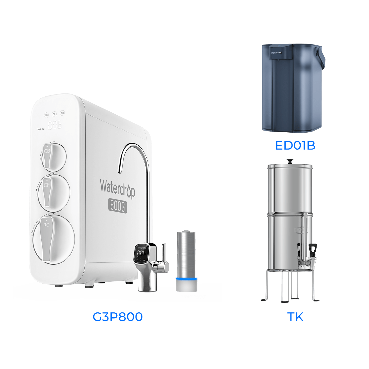 800 GPD Tankless RO System with UV Sterilizing Light - Waterdrop G3P800 Bundles Water Filters G3P800+TK+ED01B Luxury Appliances Direct