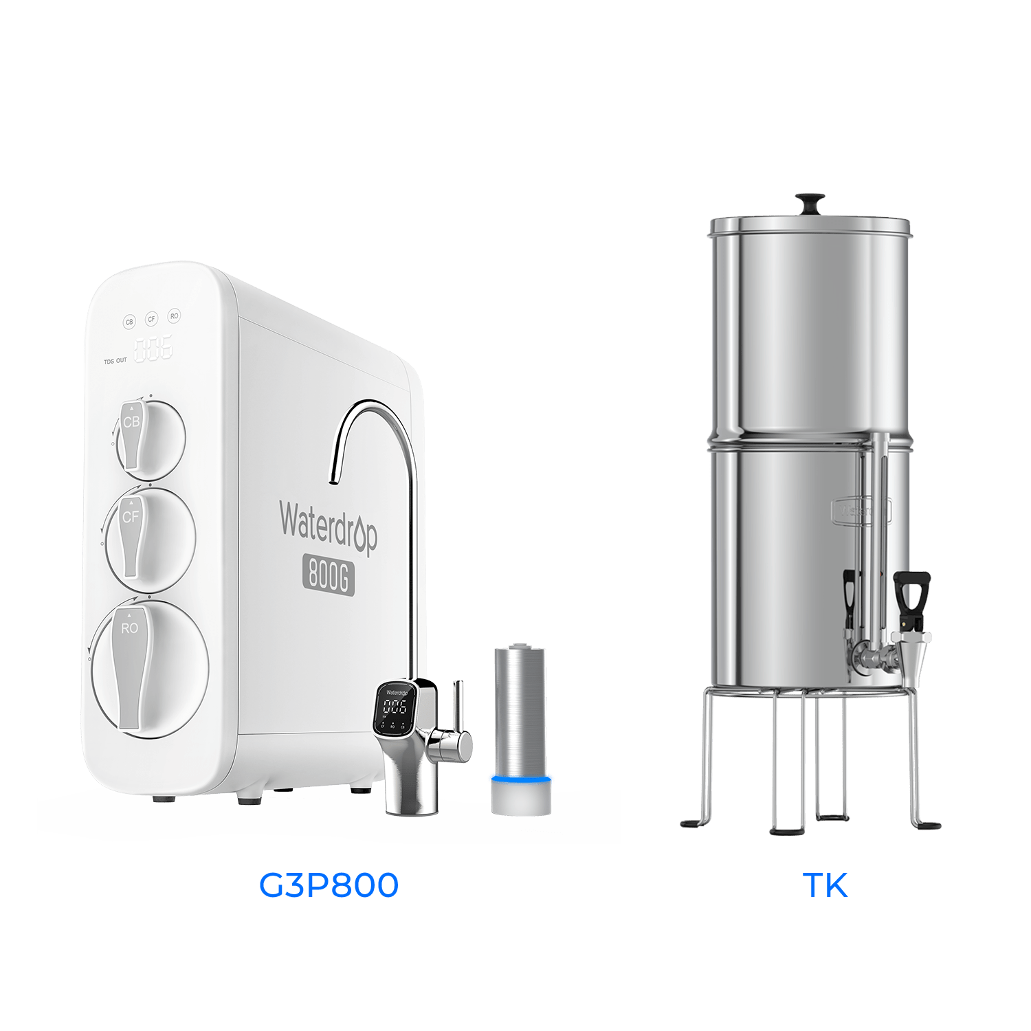 800 GPD Tankless RO System with UV Sterilizing Light - Waterdrop G3P800 Bundles Water Filters G3P800+TK Luxury Appliances Direct