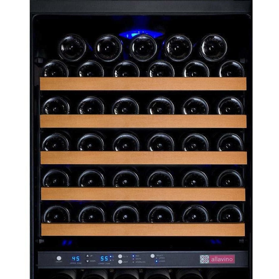 Allavino FlexCount 172 Bottle Dual Zone Black Door Left Hinge Wine Fridge VSWR172-2BWLN Wine Coolers VSWR172-2BWLN Luxury Appliances Direct