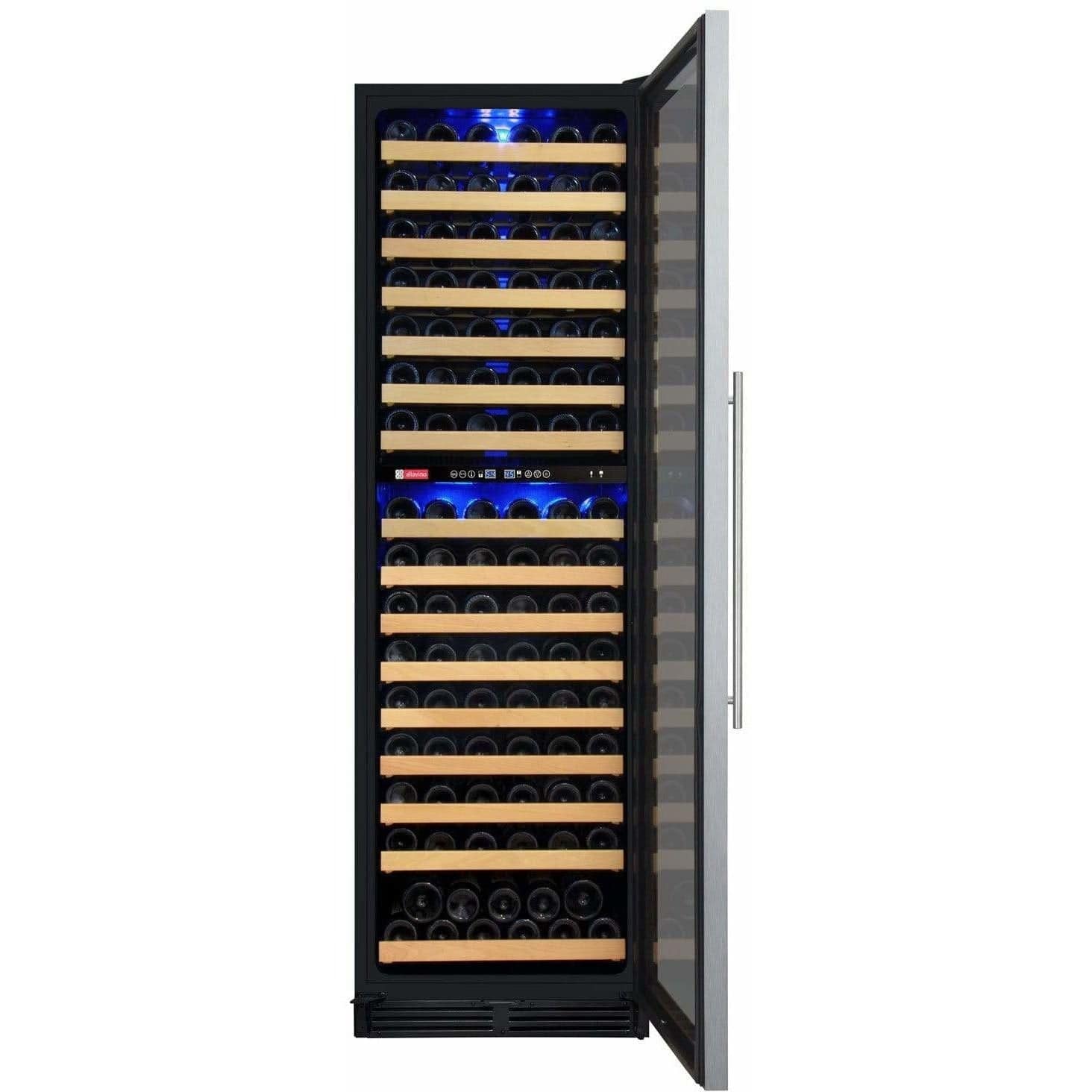 Allavino FlexCount 172 Bottle Dual Zone Stainless Steel Right Hinge Wine Fridge YHWR172-2SWRN Wine Coolers YHWR172-2SWRN Luxury Appliances Direct