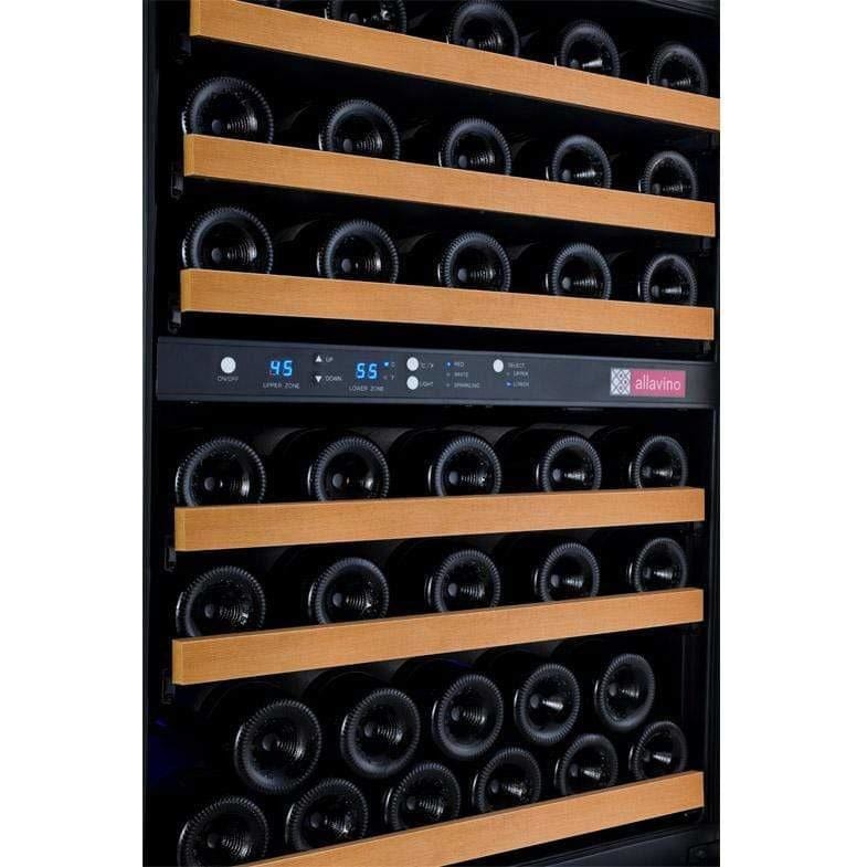 Allavino FlexCount 56 Bottle Dual Zone Black Left Hinge Wine Fridge VSWR56-2BWLN Wine Coolers VSWR56-2BWLN Luxury Appliances Direct