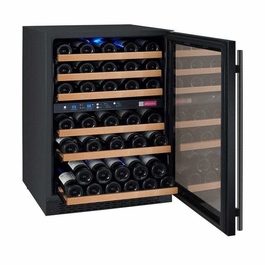 Allavino FlexCount 56 Bottle Dual Zone Black Right Hinge Wine Fridge VSWR56-2BWRN Wine Coolers VSWR56-2BWRN Luxury Appliances Direct