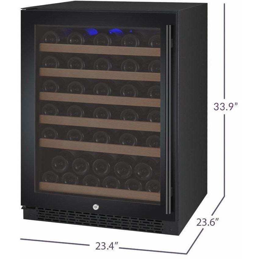 Allavino FlexCount 56 Bottle Single Zone Black Left Hinge Wine Fridge VSWR56-1BWLN Wine Coolers VSWR56-1BWLN Luxury Appliances Direct