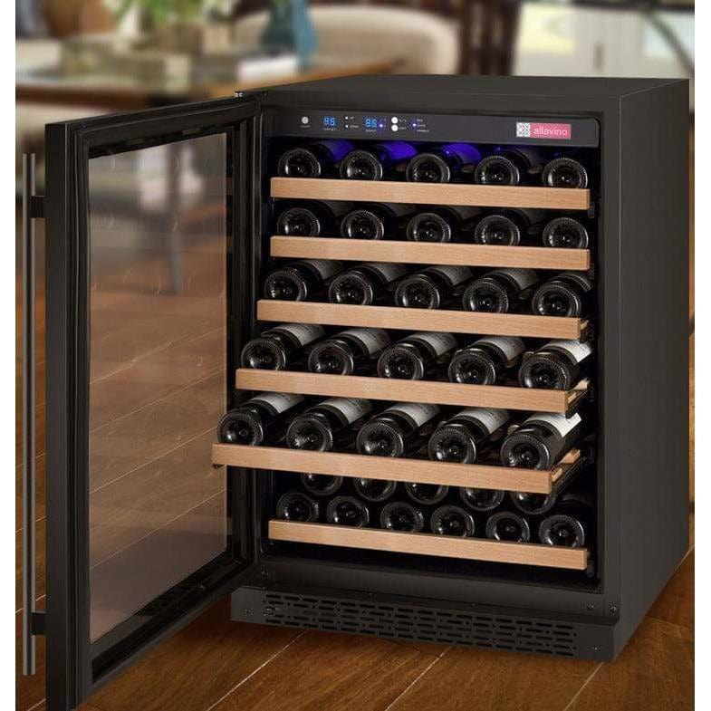 Allavino FlexCount 56 Bottle Single Zone Black Left Hinge Wine Fridge VSWR56-1BWLN Wine Coolers VSWR56-1BWLN Luxury Appliances Direct