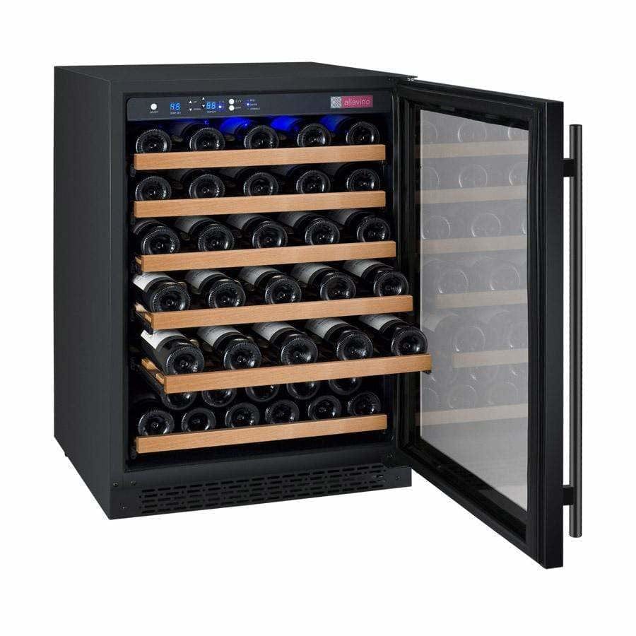 Allavino FlexCount 56 Bottle Single Zone Black Right Hinge Wine Fridge VSWR56-1BWRN Wine Coolers VSWR56-1BWRN Luxury Appliances Direct