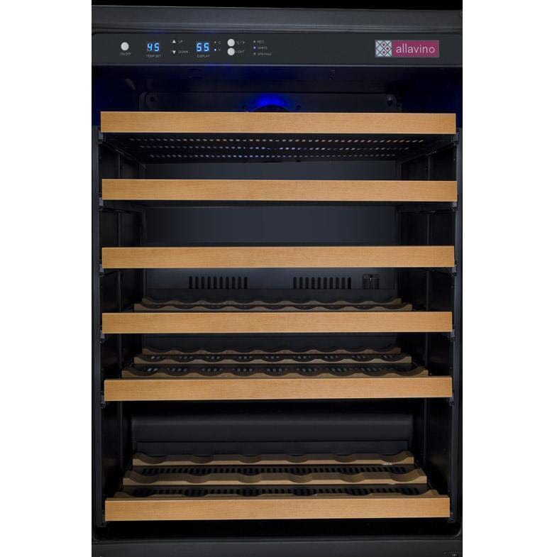 Allavino FlexCount 56 Bottle Single Zone Black Right Hinge Wine Fridge VSWR56-1BWRN Wine Coolers VSWR56-1BWRN Luxury Appliances Direct