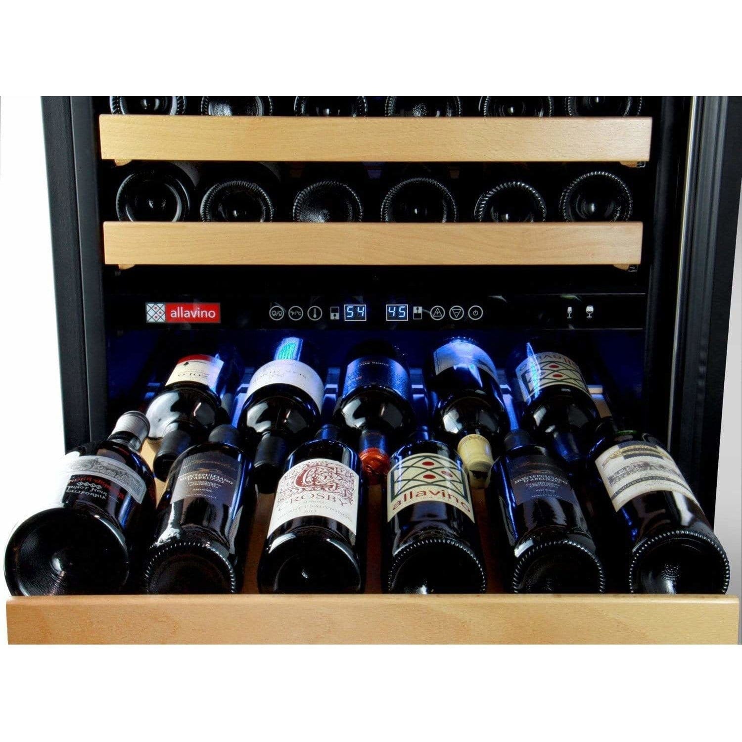 Allavino FlexCount Classic 172 Bottle Left Hinge Stainless Steel Door Wine Fridge YHWR172-2SWLN Wine Coolers YHWR172-2SWLN Luxury Appliances Direct