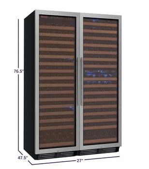 Allavino FlexCount Classic II Tru-Vino 346 Bottle Three Zone Stainless Steel Wine Cooler 3Z-YHWR7274-S20 I Luxury Appliances Direct