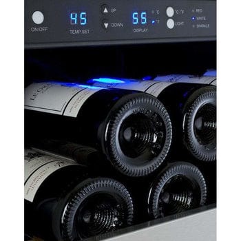 Allavino FlexCount II Tru-Vino 128 Bottle Single Zone Stainless Steel Left Hinge Wine Fridge VSWR128-1SL20 Wine Coolers VSWR128-1SL20 Luxury Appliances Direct