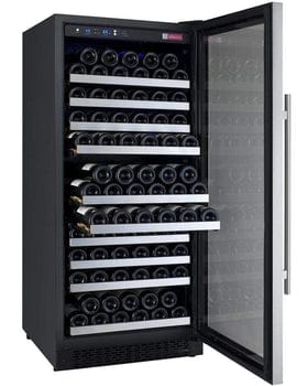 Allavino FlexCount II Tru-Vino 128 Bottle Single Zone Stainless Steel Right Hinge Wine Refrigerator VSWR128-1SR20 Wine Coolers VSWR128-1SR20 Luxury Appliances Direct