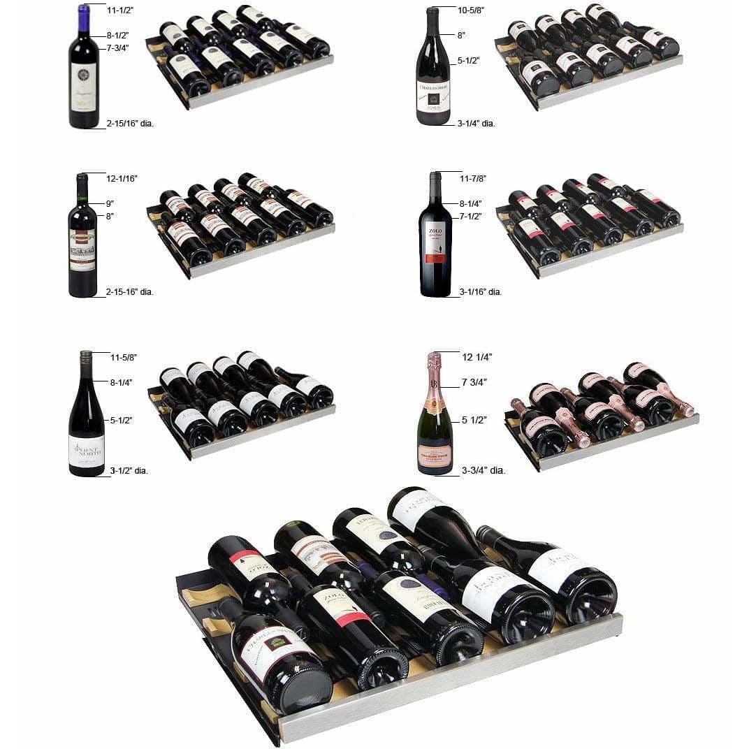 Allavino FlexCount II Tru-Vino 172 Bottle Dual Zone Black Left Hinge Wine Fridge VSWR172-2BL20 Wine Coolers VSWR172-2BL20 Luxury Appliances Direct