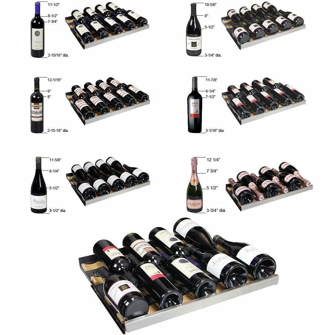Allavino FlexCount II Tru-Vino 172 Bottle Dual Zone Stainless Steel Right Hinge Wine Fridge VSWR172-2SR20 Wine Coolers VSWR172-2SR20 Luxury Appliances Direct