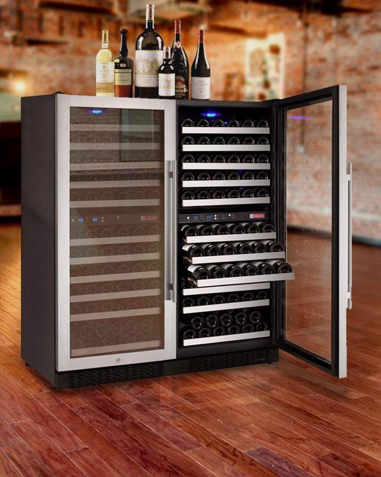 Allavino FlexCount II Tru-Vino 242 Bottle Four Zone Stainless Steel Wine Fridge 2X-VSWR121-2S20 Wine Coolers 2X-VSWR121-2S20 Luxury Appliances Direct