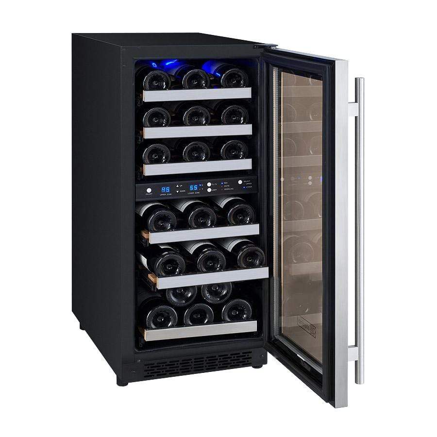 Allavino FlexCount II Tru-Vino 30 Bottle Dual Zone Stainless Steel Left Hinge Wine Fridge VSWR30-2SL20 Wine Coolers VSWR30-2SL20 Luxury Appliances Direct