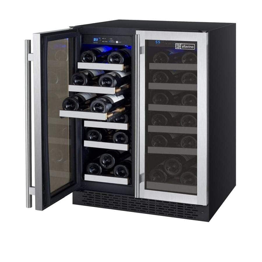 Allavino FlexCount II Tru-Vino 36 Bottle Dual Zone Stainless Steel Wine Refrigerator VSWR36-2SF20 Wine Coolers VSWR36-2SF20 Luxury Appliances Direct