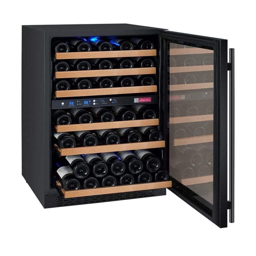 Allavino FlexCount II Tru-Vino 56 Bottle Dual Zone Black Right Hinge Wine Fridge VSWR56-2BR20 Wine Coolers VSWR56-2BR20 Luxury Appliances Direct