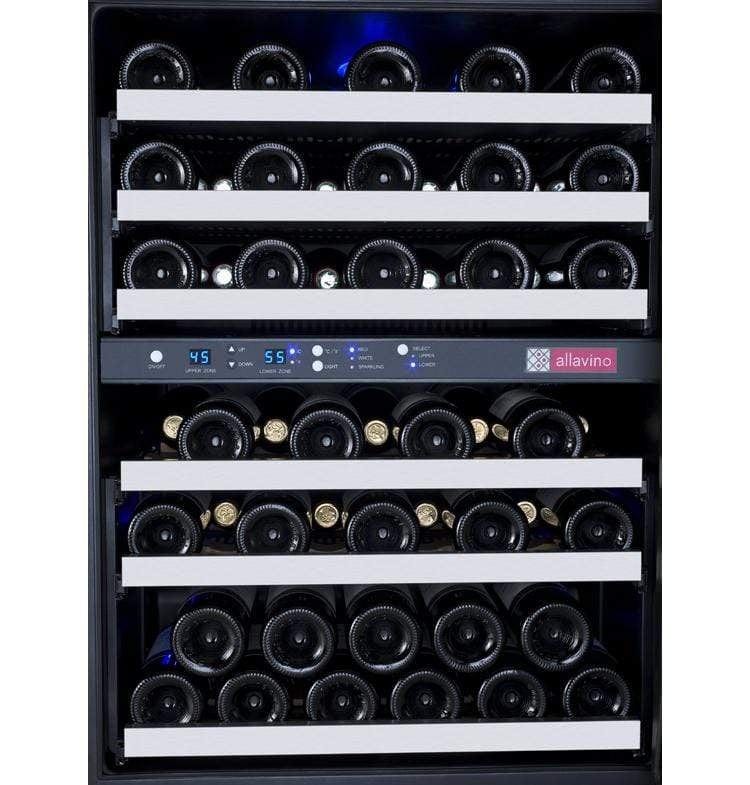 Allavino FlexCount II Tru-Vino 56 Bottle Dual Zone Stainless Steel Right Hinge Wine Fridge VSWR56-2SR20 Wine Coolers VSWR56-2SR20 Luxury Appliances Direct
