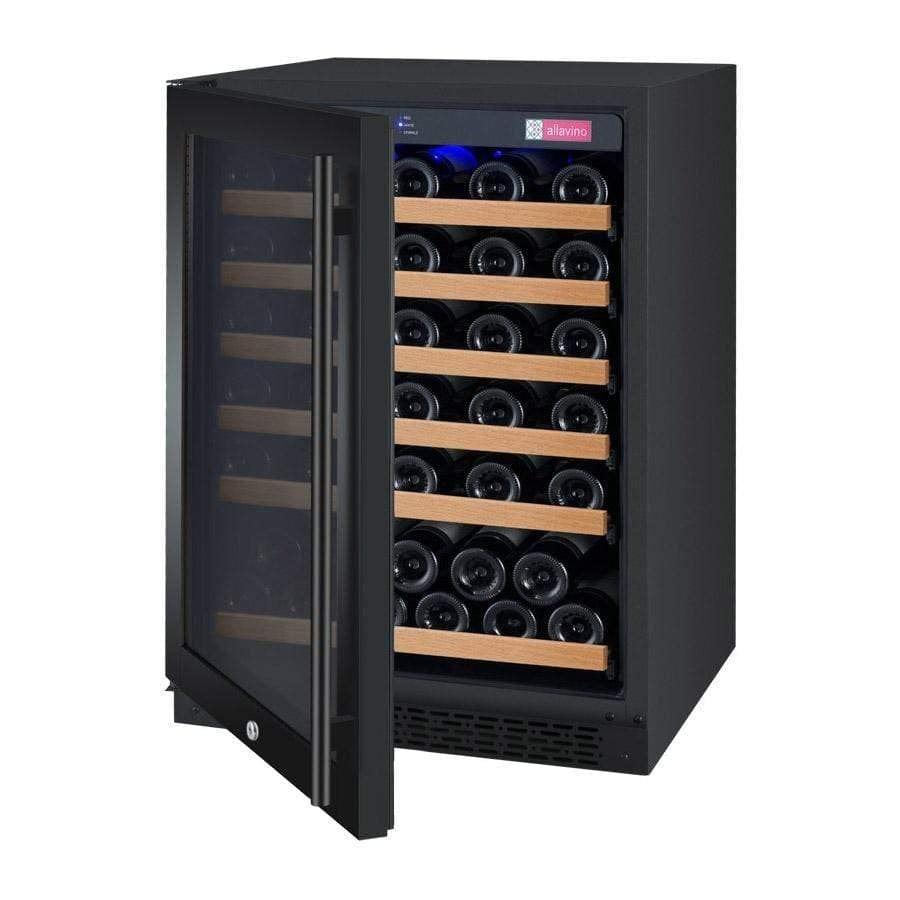 Allavino FlexCount II Tru-Vino 56 Bottle Single Zone Black Left Hinge Wine Fridge VSWR56-1BL20 Wine Coolers VSWR56-1BL20 Luxury Appliances Direct