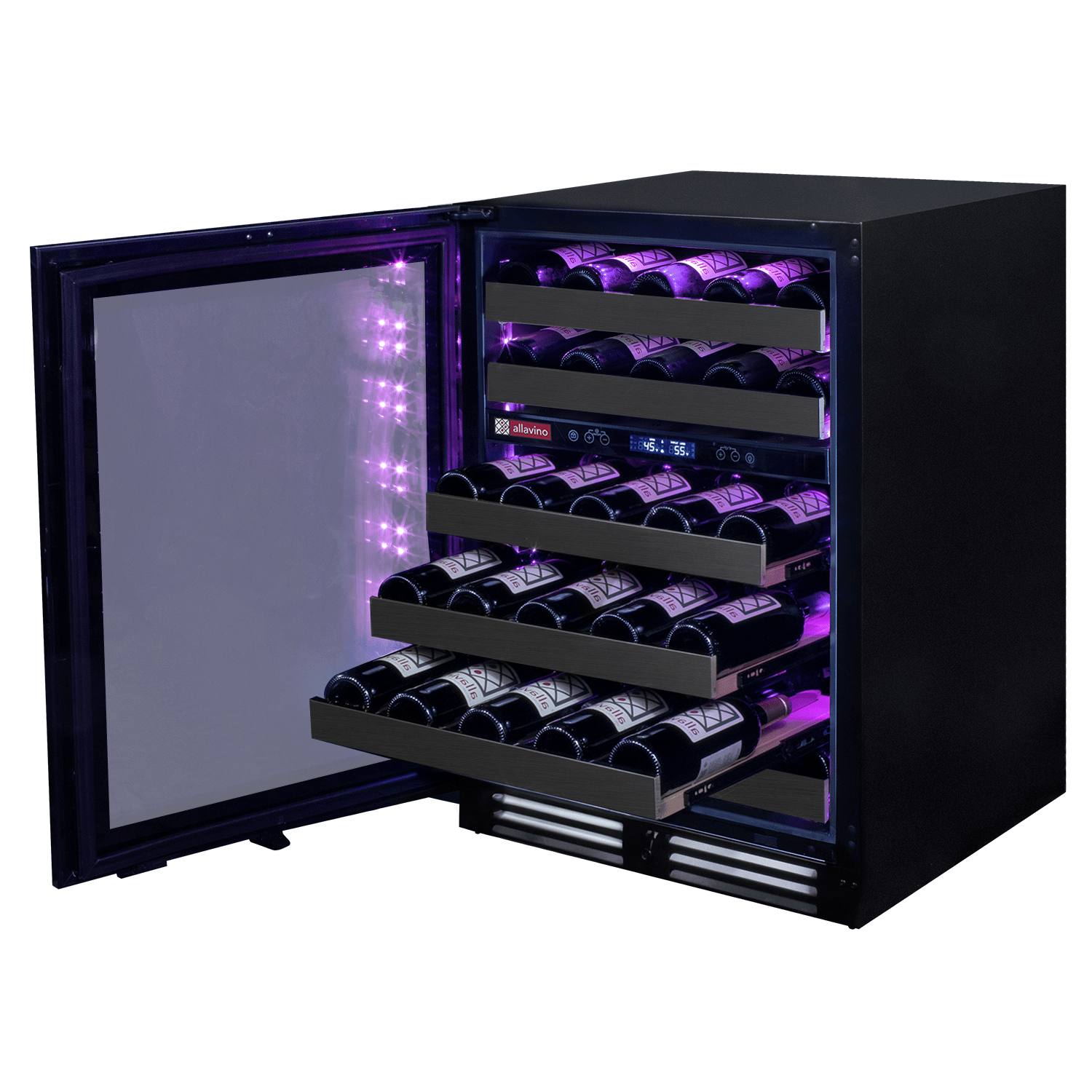 Allavino Reserva 50 Bottle Dual Zone Left Hinge Wine Refrigerator BDW5034D-2BSL Wine Coolers BDW5034D-2BSL Luxury Appliances Direct