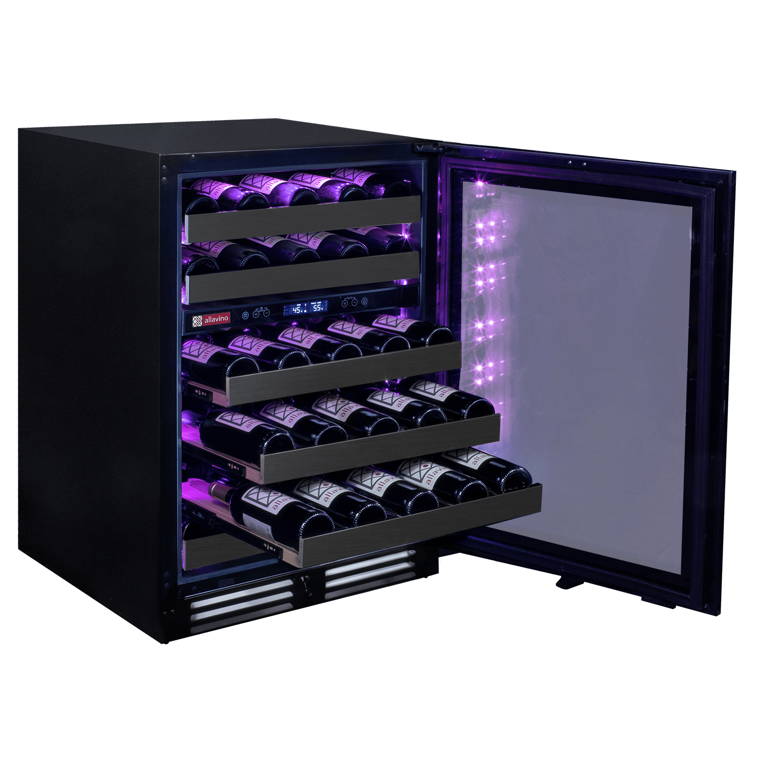 Allavino Reserva 50 Bottle Dual Zone Right Hinge Wine Refrigerator BDW5034D-2BSR Wine Coolers BDW5034D-2BSR Luxury Appliances Direct