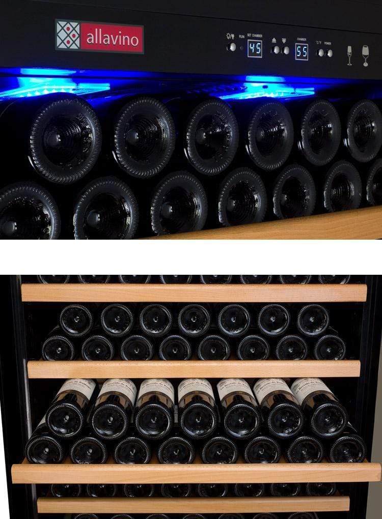 Allavino Vite II Tru-Vino 554 Bottle Dual Zone Black Wine Fridge 2X-YHWR305-1S20 Wine Coolers 2X-YHWR305-1S20 Luxury Appliances Direct