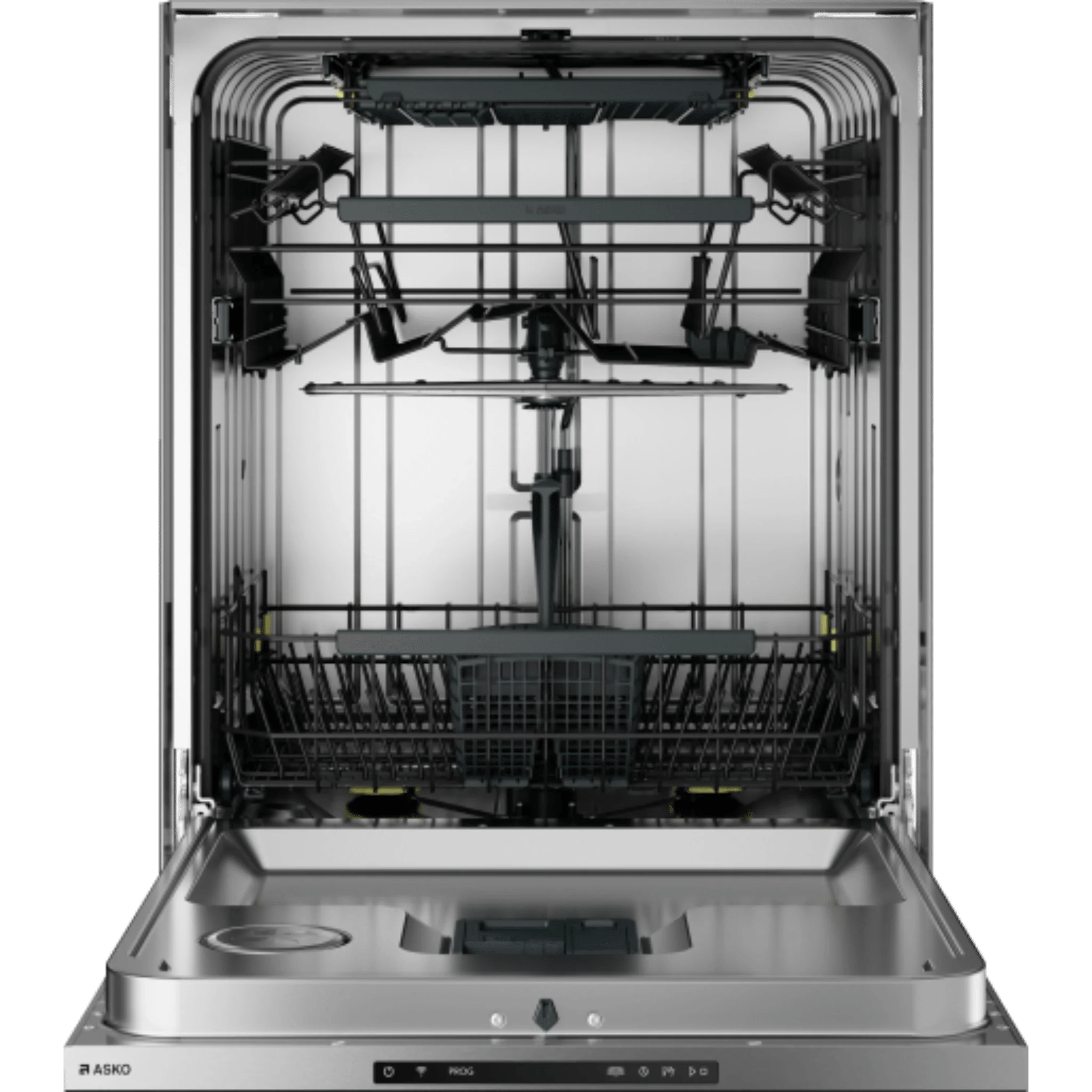 Asko Logic 24 Inch Wide 16 Place Setting Built-In Top Control Dishwasher with Pocket Handle, Turbo Combi Drying™, and Auto Door Open Drying™ Dishwashers DBI564IS Luxury Appliances Direct