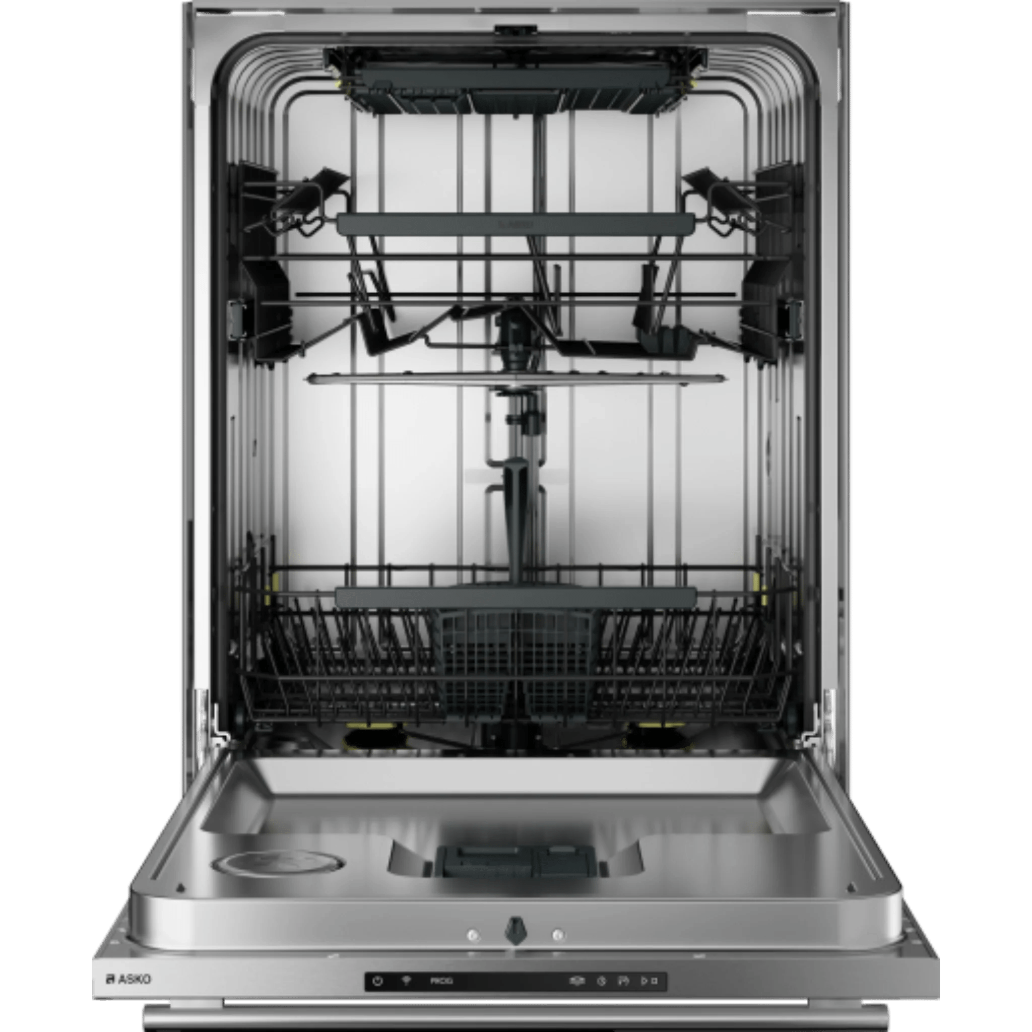Asko Logic 24 Inch Wide 16 Place Setting Built-In Top Control Dishwasher with Pocket Handle, XXL Tub, Turbo Combi Drying™, and Auto Door Open Drying™ Dishwashers DBI564IXXLS Luxury Appliances Direct