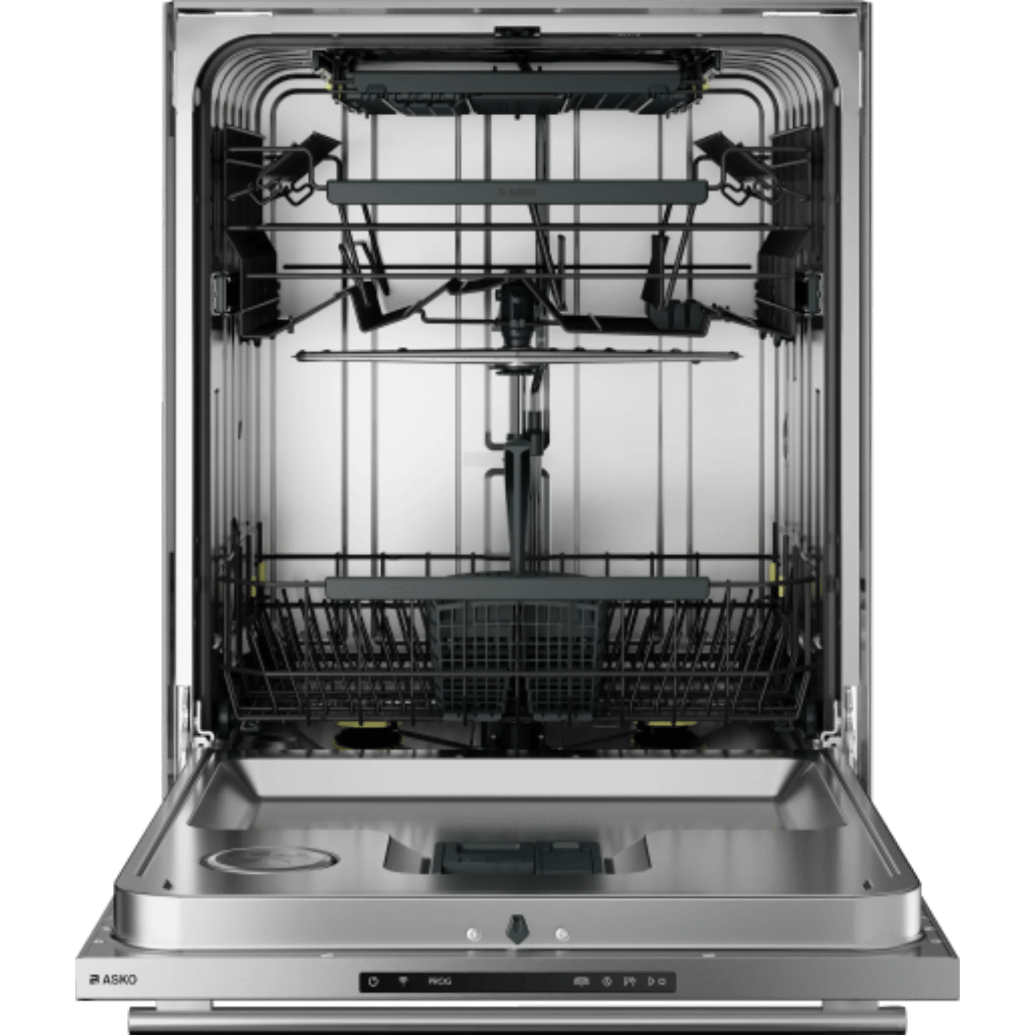 Asko Logic 24 Inch Wide 16 Place Setting Built-In Top Control Dishwasher with Tubular Handle, Turbo Combi Drying™, and Auto Door Open Drying™ Dishwashers DBI564THS Luxury Appliances Direct