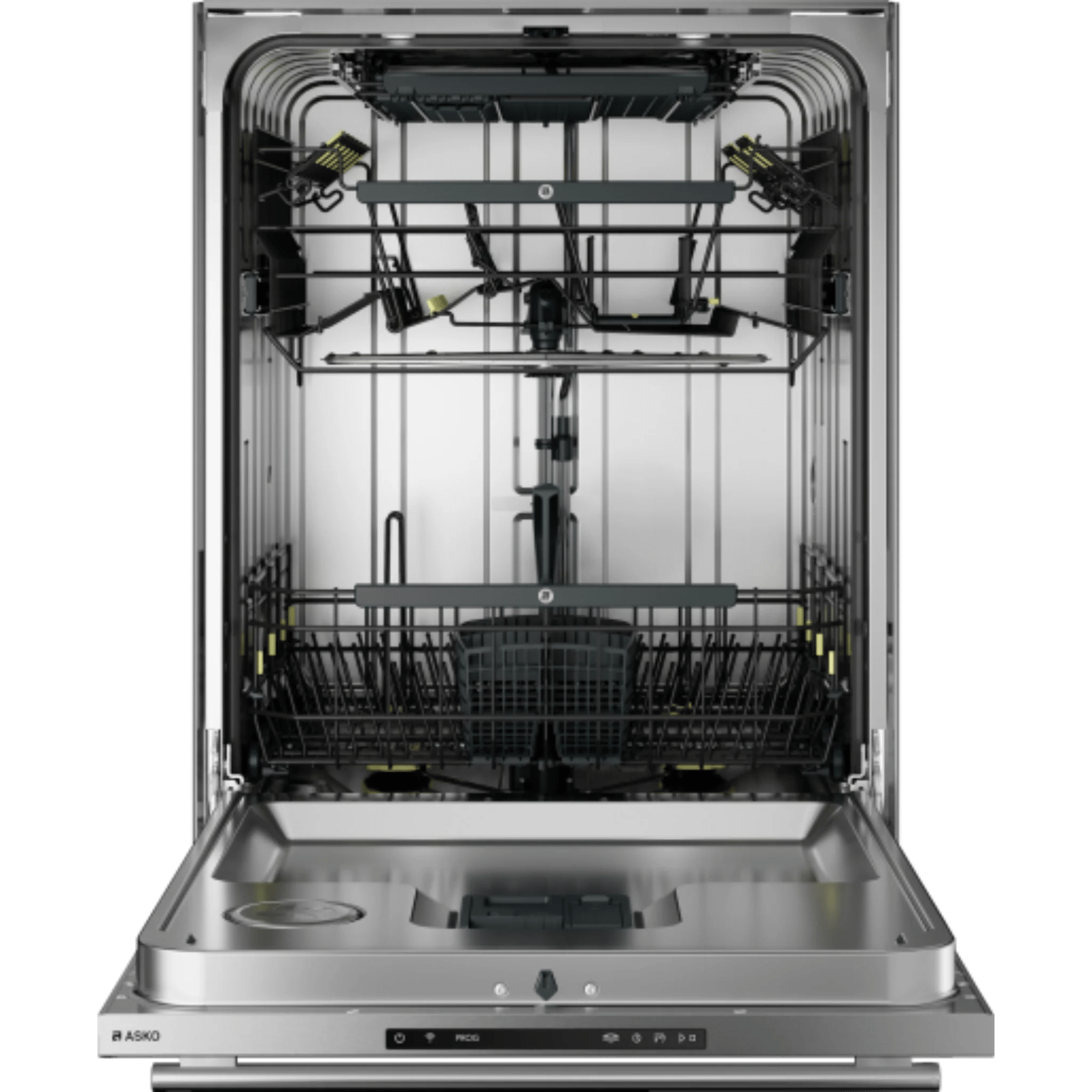Asko Logic 24 Inch Wide 16 Place Setting Built-In Top Control Dishwasher with Tubular Handle, XXL Tub, and Auto Door Open Drying™ Dishwashers DBI565THXXLS Luxury Appliances Direct