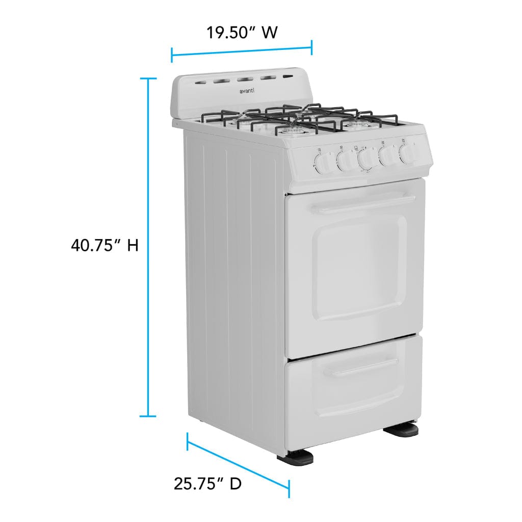 Avanti 20-inch Gas Range Oven GRO20P0W
