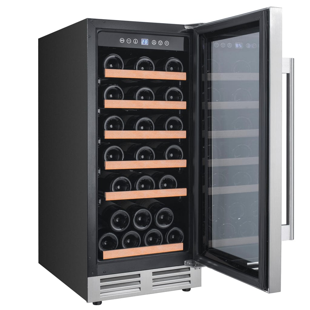 Avanti 28 Bottle DESIGNER Series Wine Cooler WCF281E3SS Wine Coolers WCF281E3SS Luxury Appliances Direct