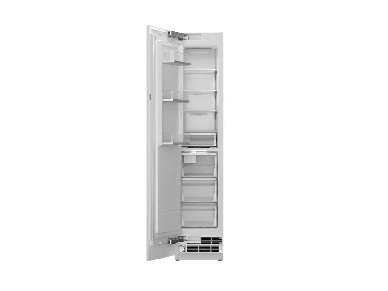 Bertazzoni 18" 8.6 Cu.Ft Stainless Steel Panel Ready Column Built-In Freezer With Ice Maker and Left Swing Door REF18FCBIPLV Luxury Appliances Direct