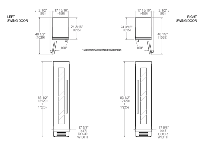 Bertazzoni 18" Stainless Steel Built-in Wine Cellar Column With Right Swing Door REF18WCPIXR/23 Luxury Appliances Direct