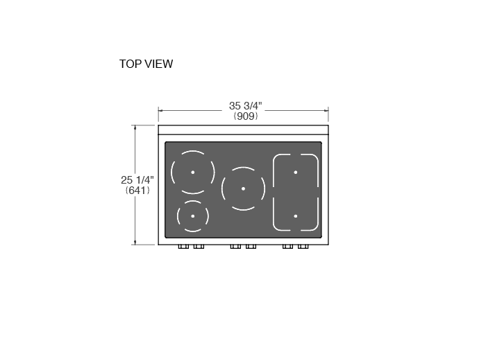 Bertazzoni 36-inch Carbonio 5 Induction Zone Rangetops